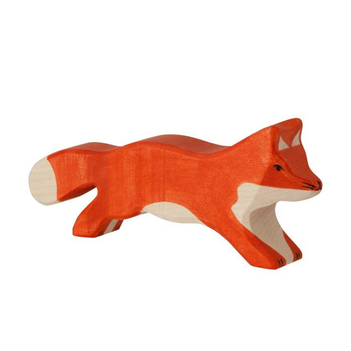 Wooden small fox running
