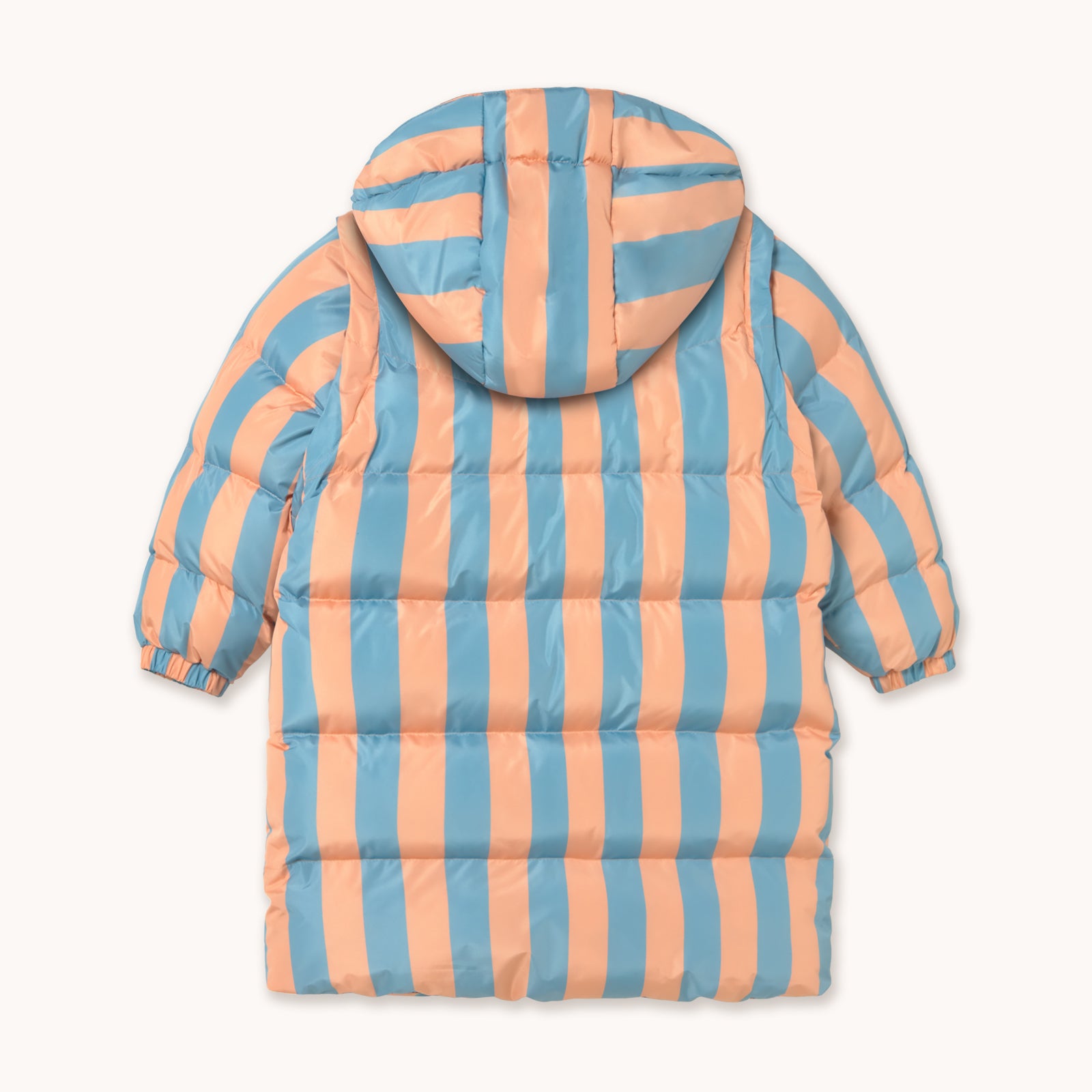 NUDE-BLUE STRIPES PADDED JACKET