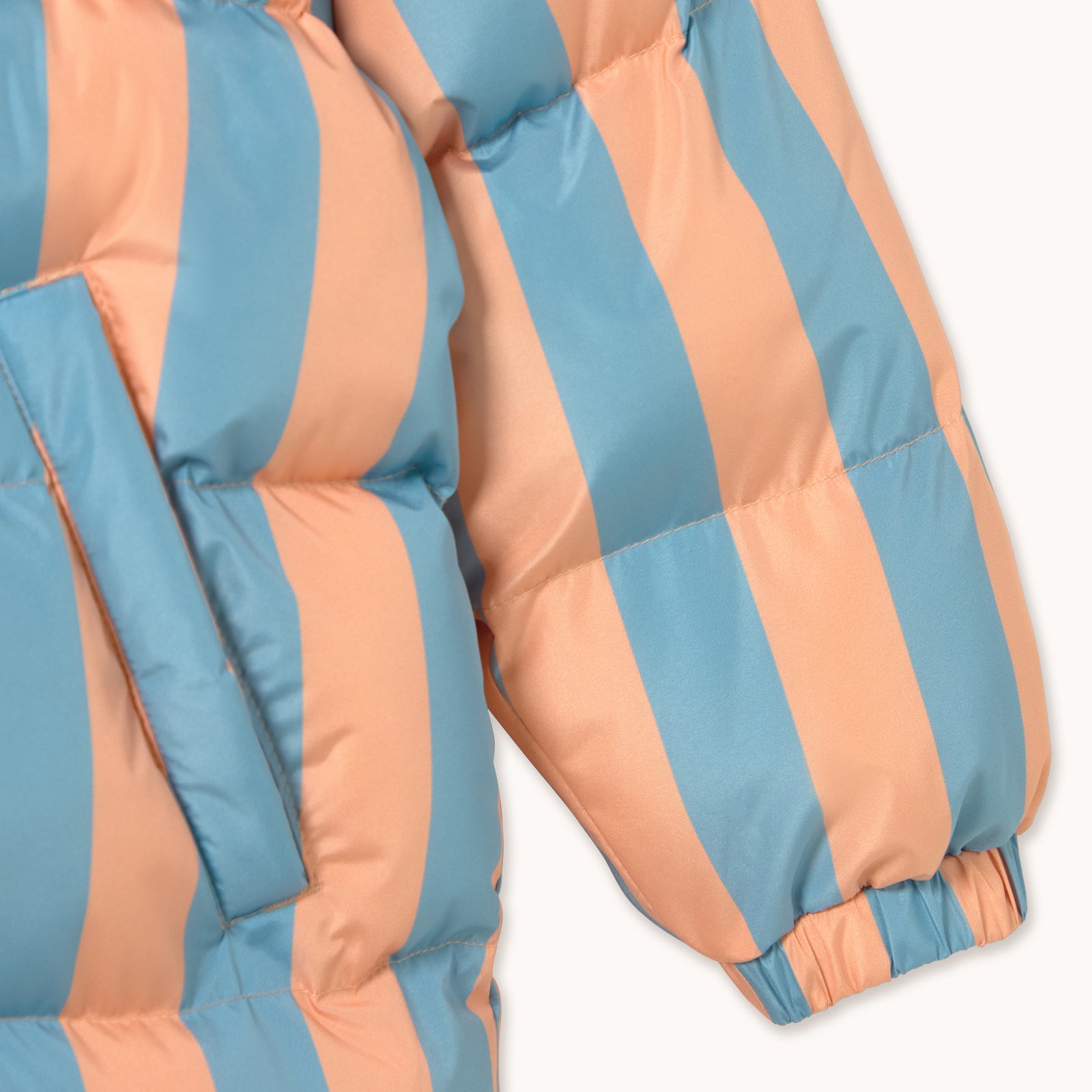 NUDE-BLUE STRIPES PADDED JACKET
