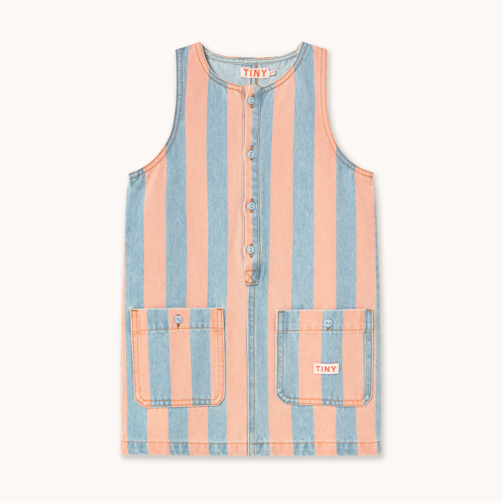 PINK STRIPES DENIM DRESS