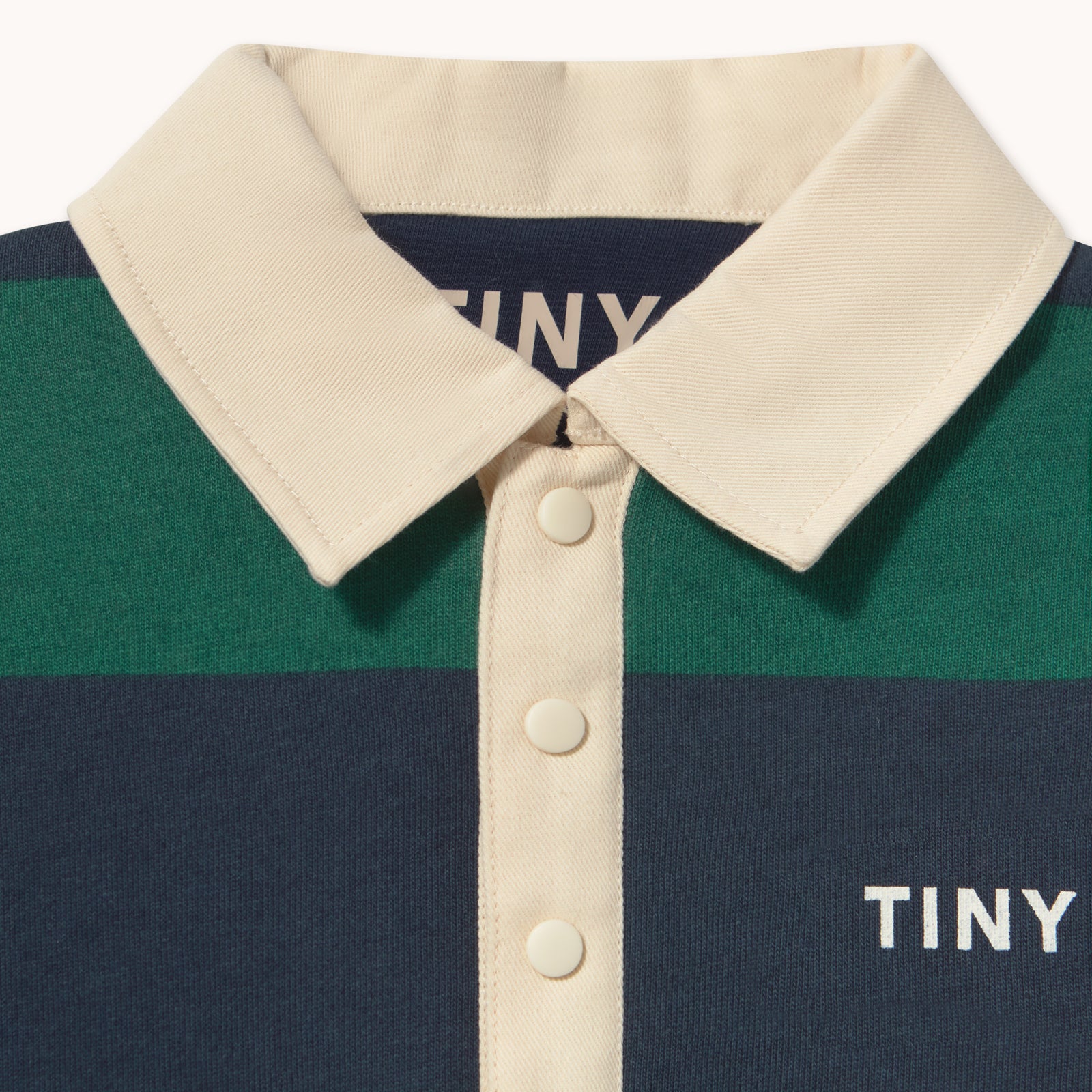 NAVY STRIPES POLO SWEATSHIRT