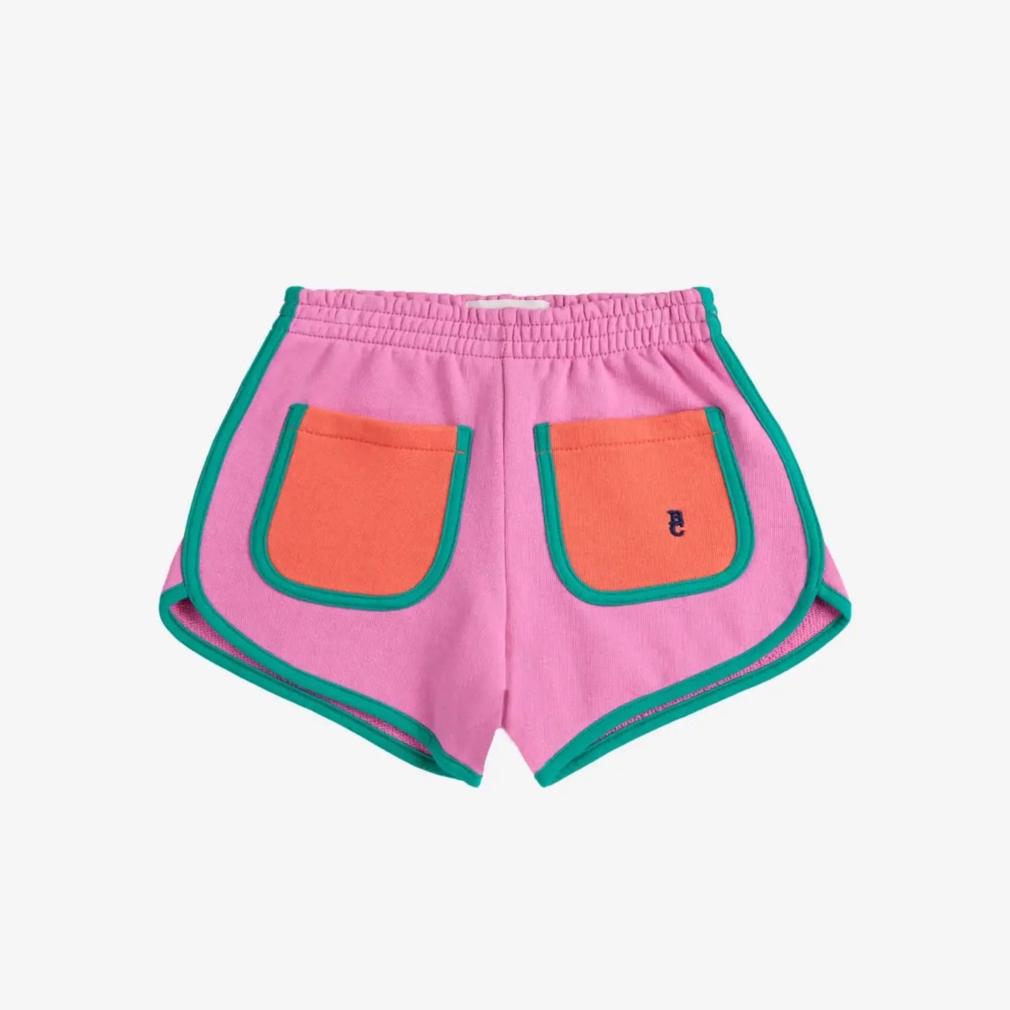 Pink color block shorts