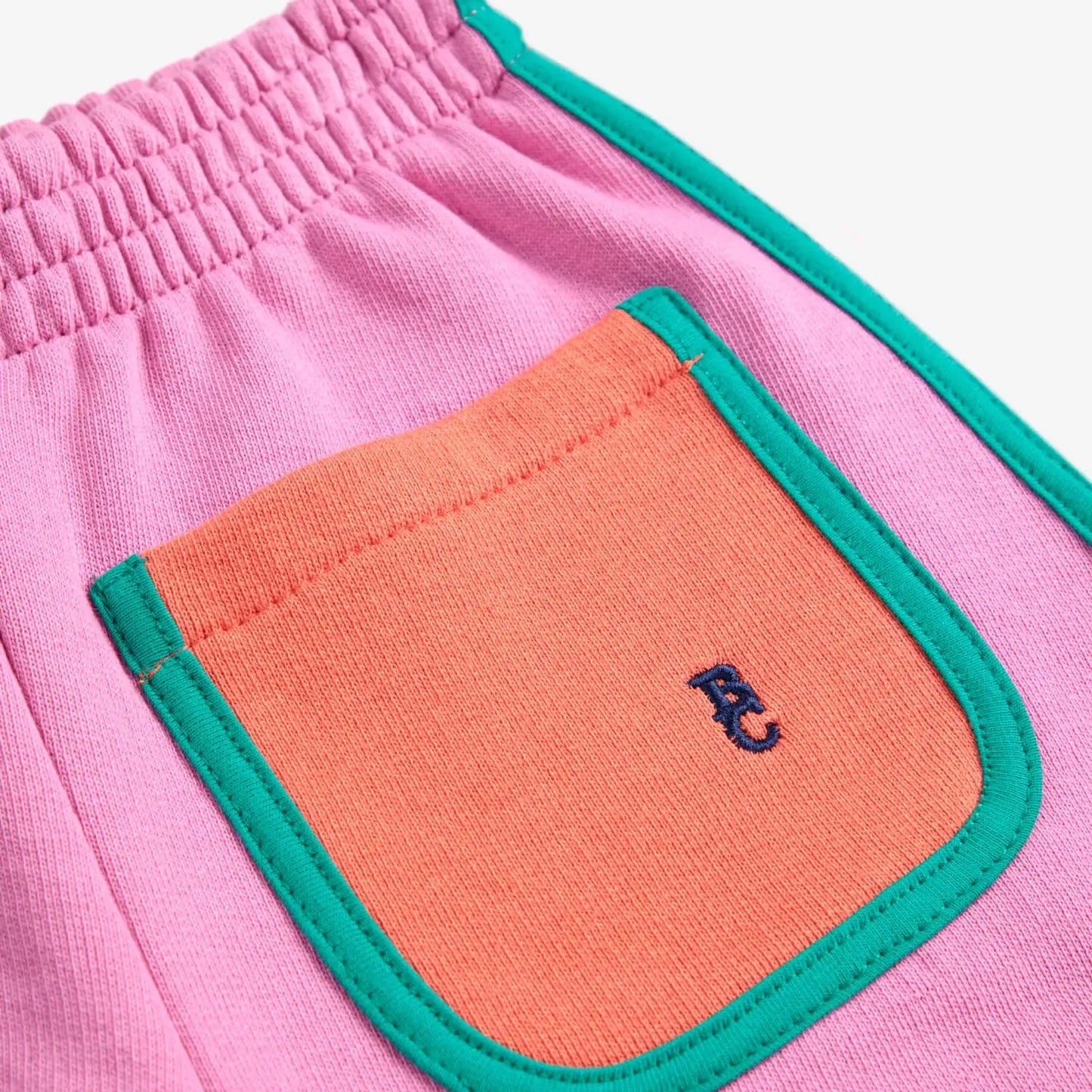 Pink color block shorts