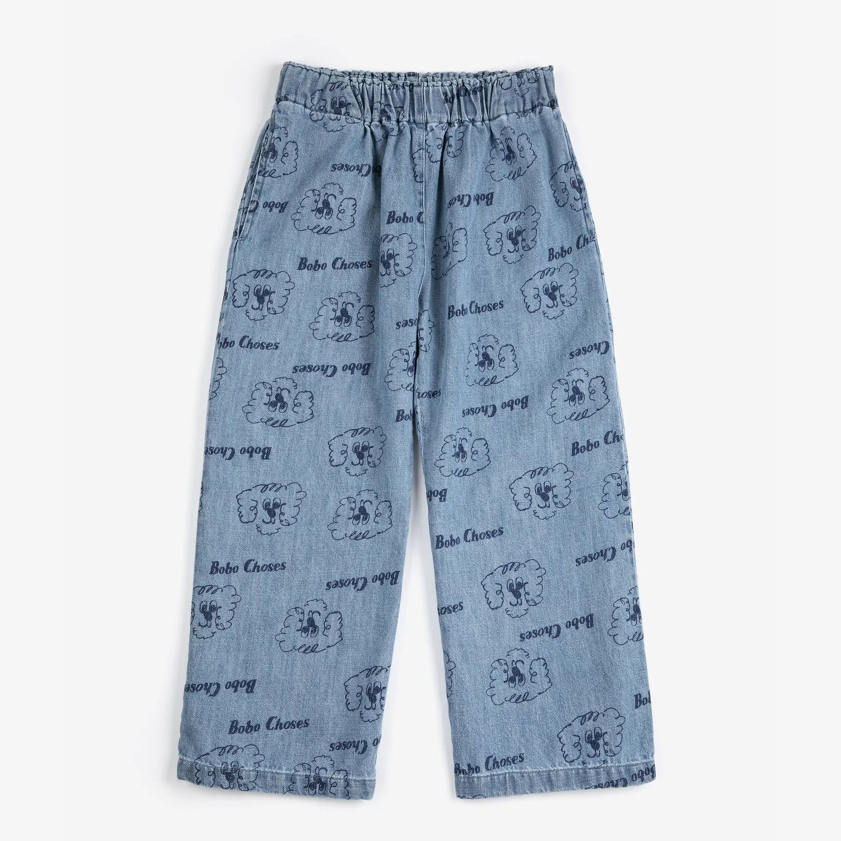 Pickles The Dog all over light denim pants