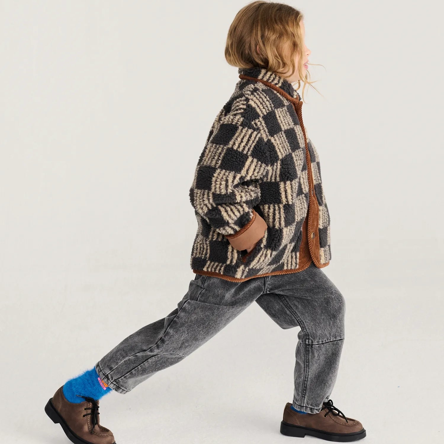 Almost Moiré all over sheepskin jacket