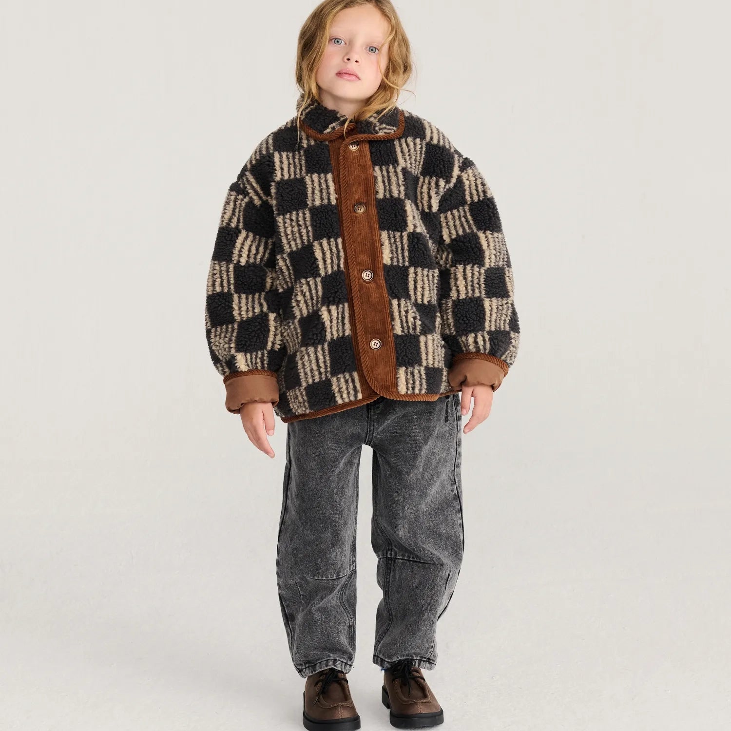 Almost Moiré all over sheepskin jacket