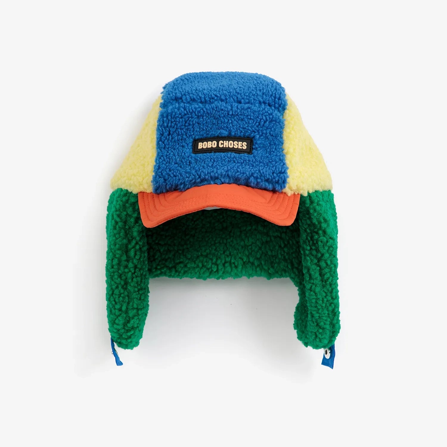 Bobo Choses color block sheepskin chapka - Blue