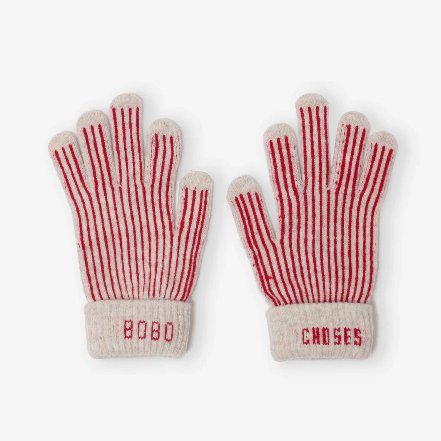 Adult Merino wool stripes knitted gloves