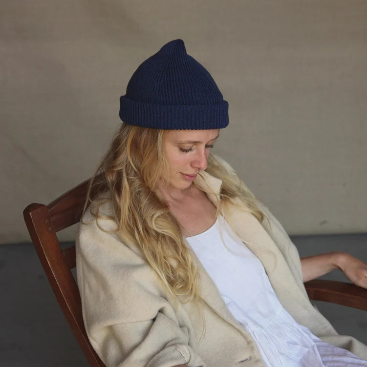 Merino BEANIE - Navy blue