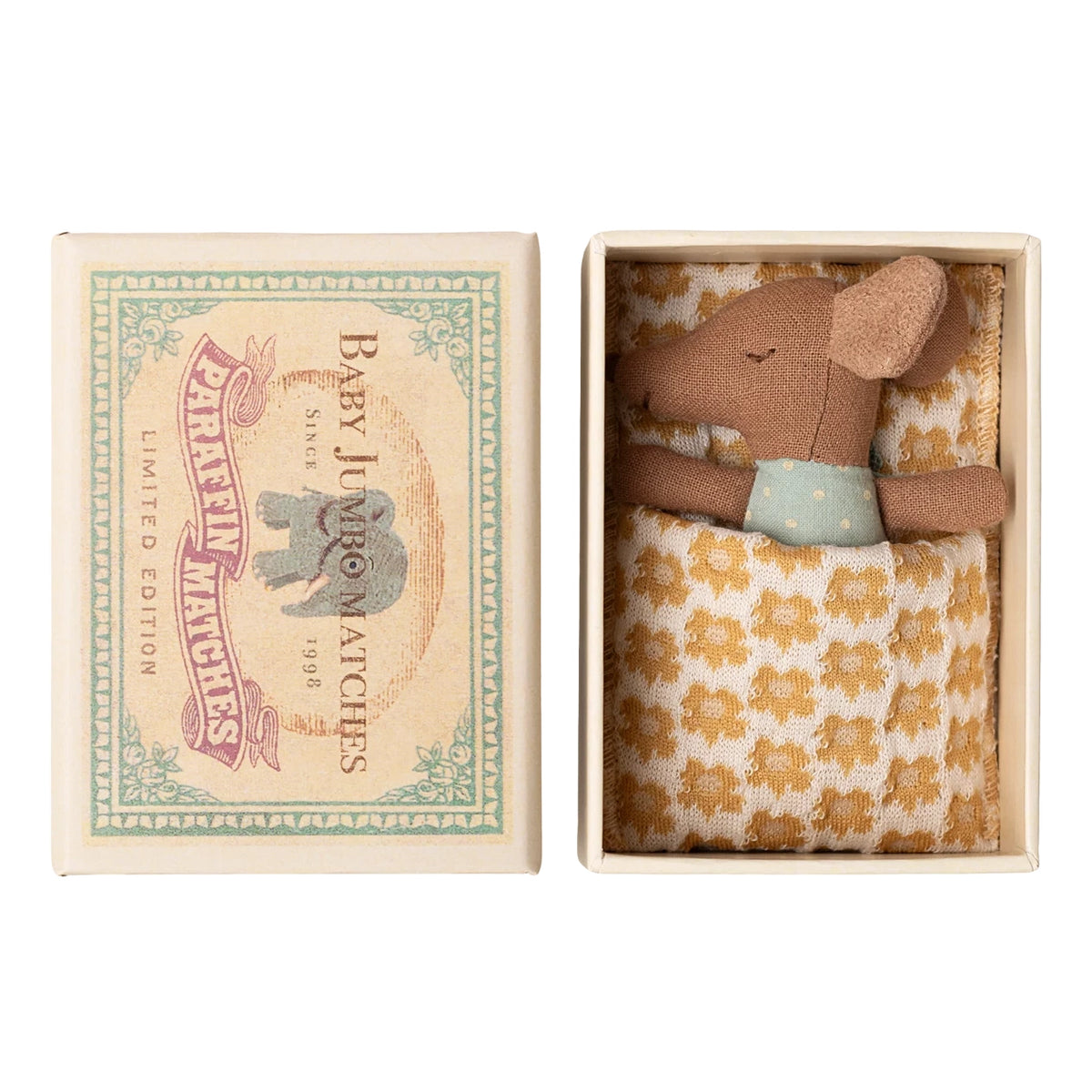 Sleepy wakey baby mouse in matchbox - Blue