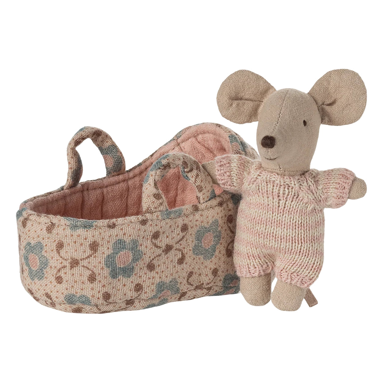 Baby mouse in carry cot - Rose