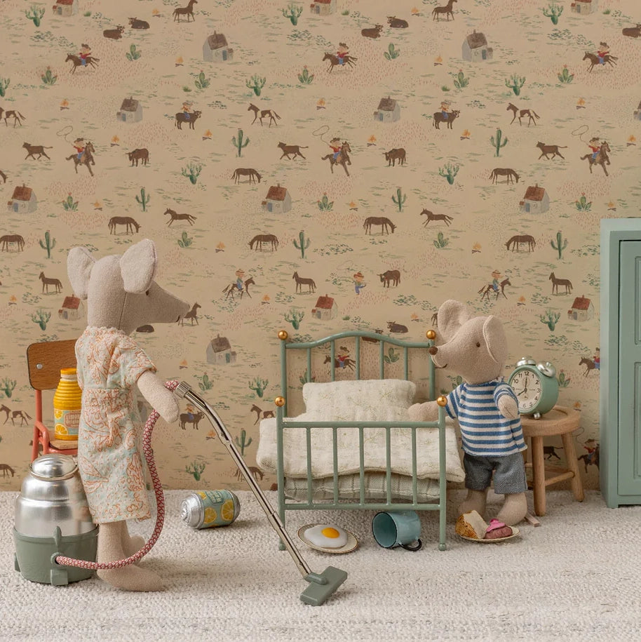 Vintage single bed, Mouse - Mint