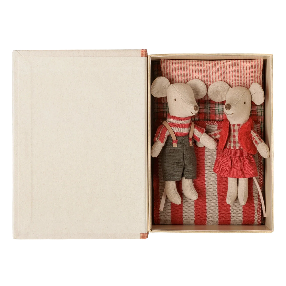 Christmas twin mice, Little sister and brother in book