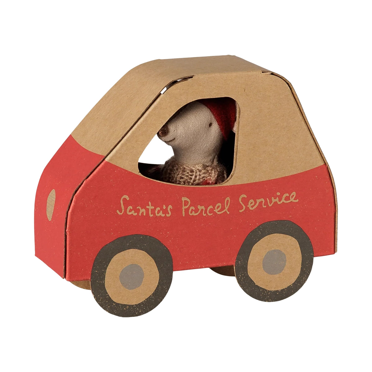 Weihnachtsmaus, kleine Schwester im Autokarton