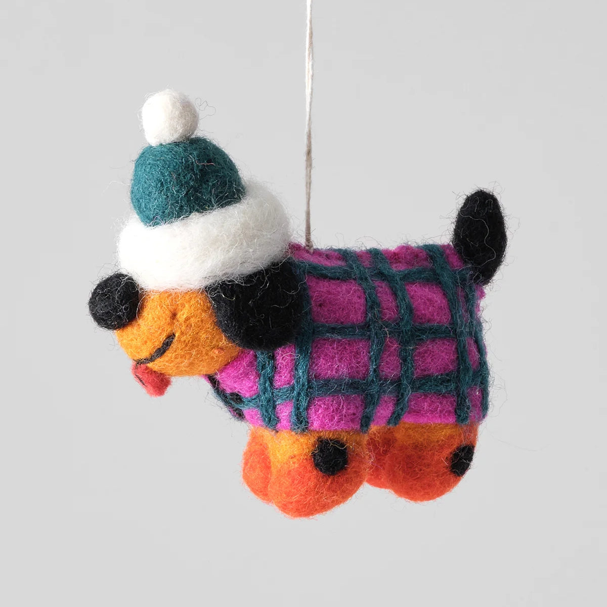 Toots, Dog in a Hat Hanging Felt Ornament
