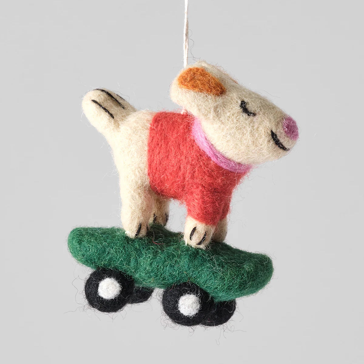 Bert, Skateboarding Dog Hanging Felt Ornament