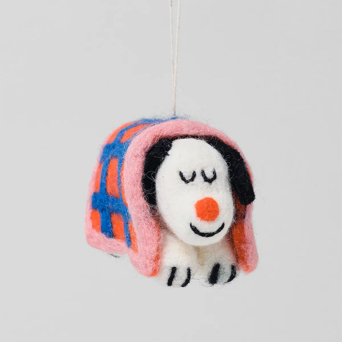 Mimi Dog Under Blanket Hanging Felt Ornament