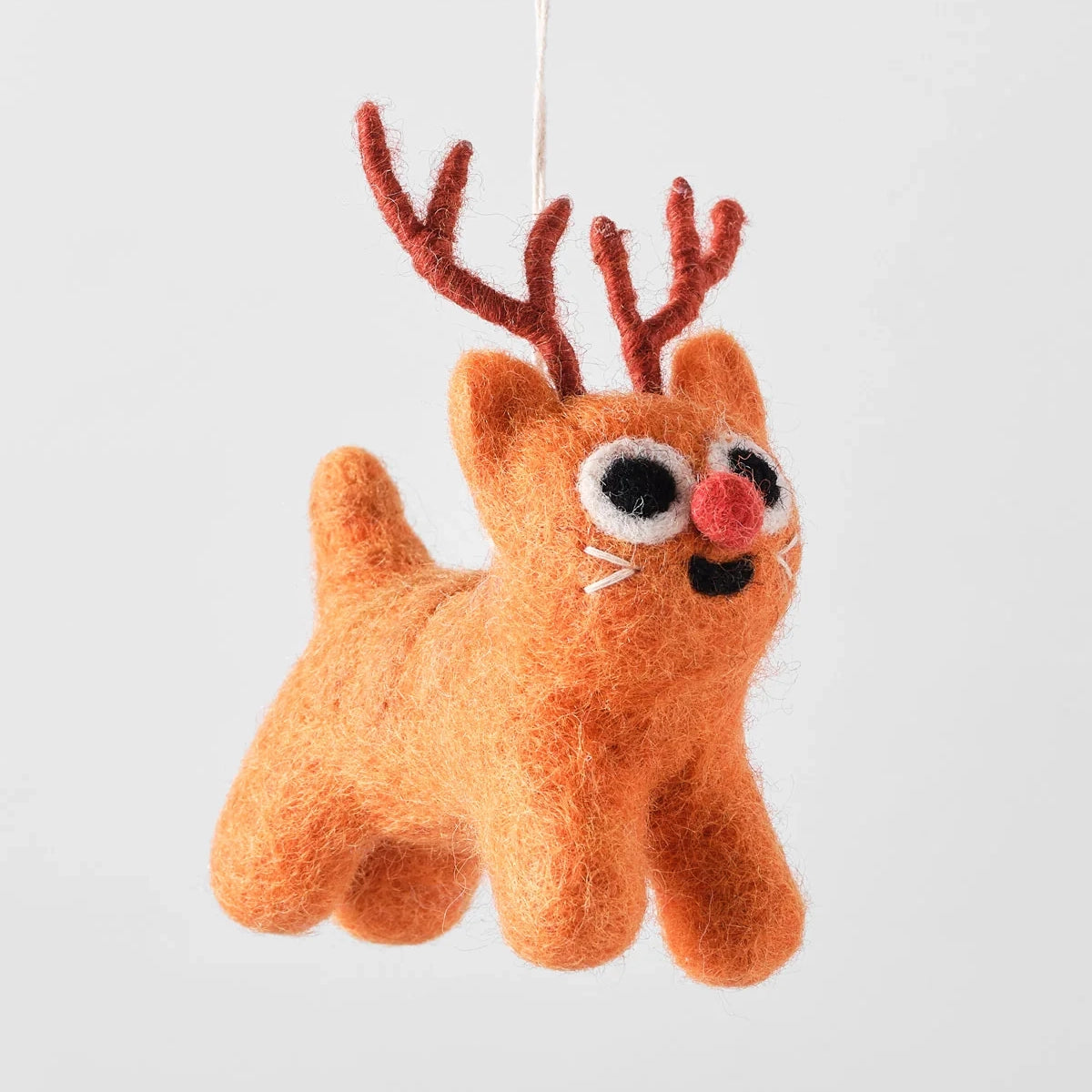 Rudy, Cat Reindeer Hanging Felt Ornament