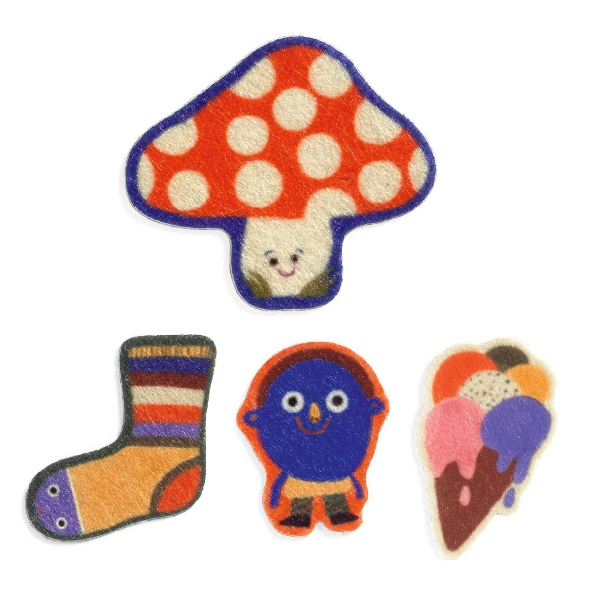60 felt stickers - Simple Funny