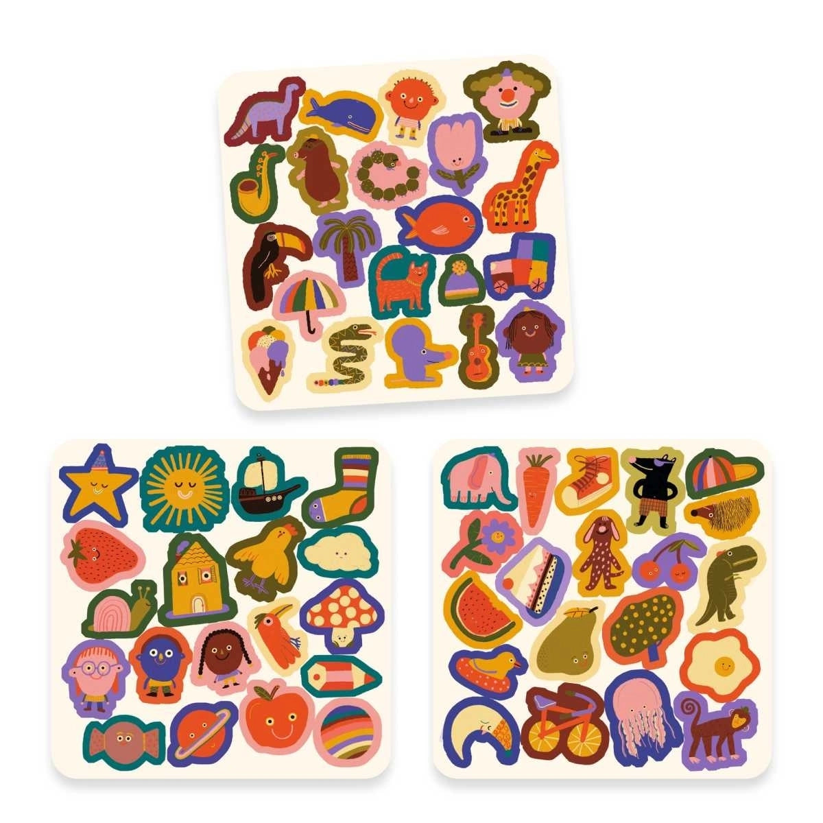 60 felt stickers - Simple Funny