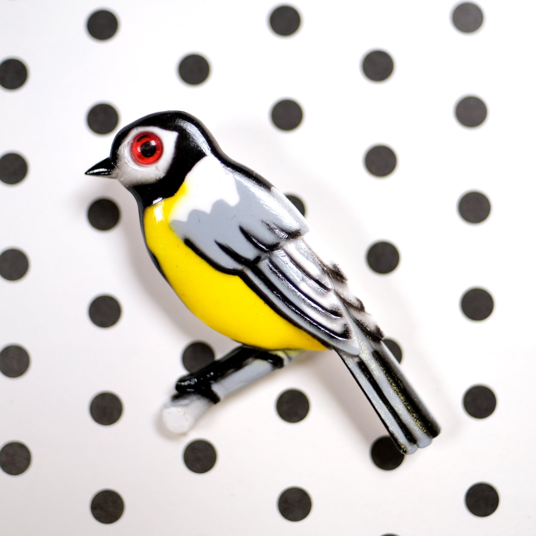 Vintage hand-paint pin - Blue Tit
