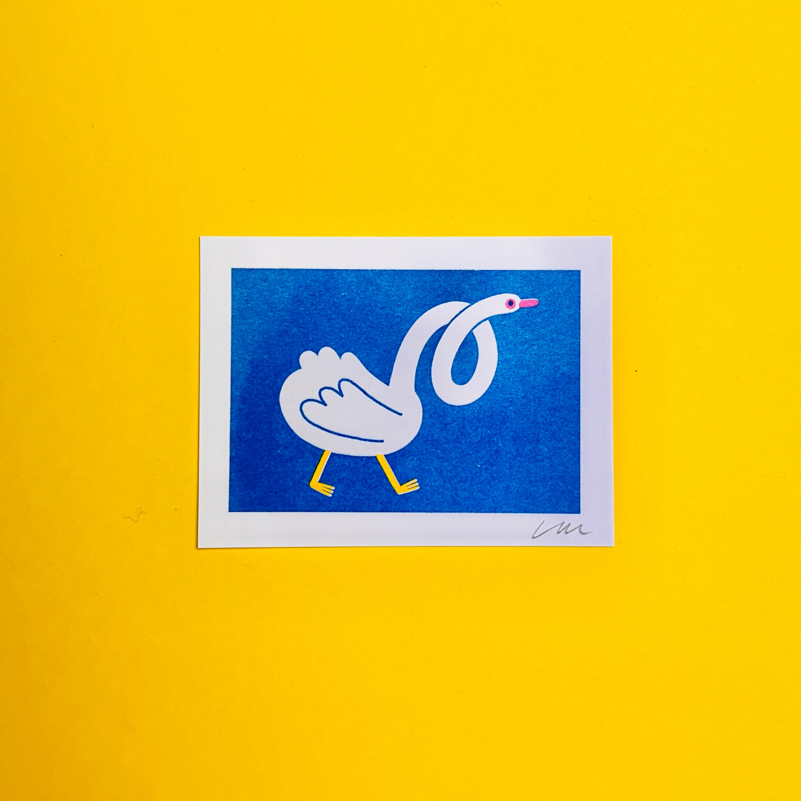 Duck Mini Risograph Print