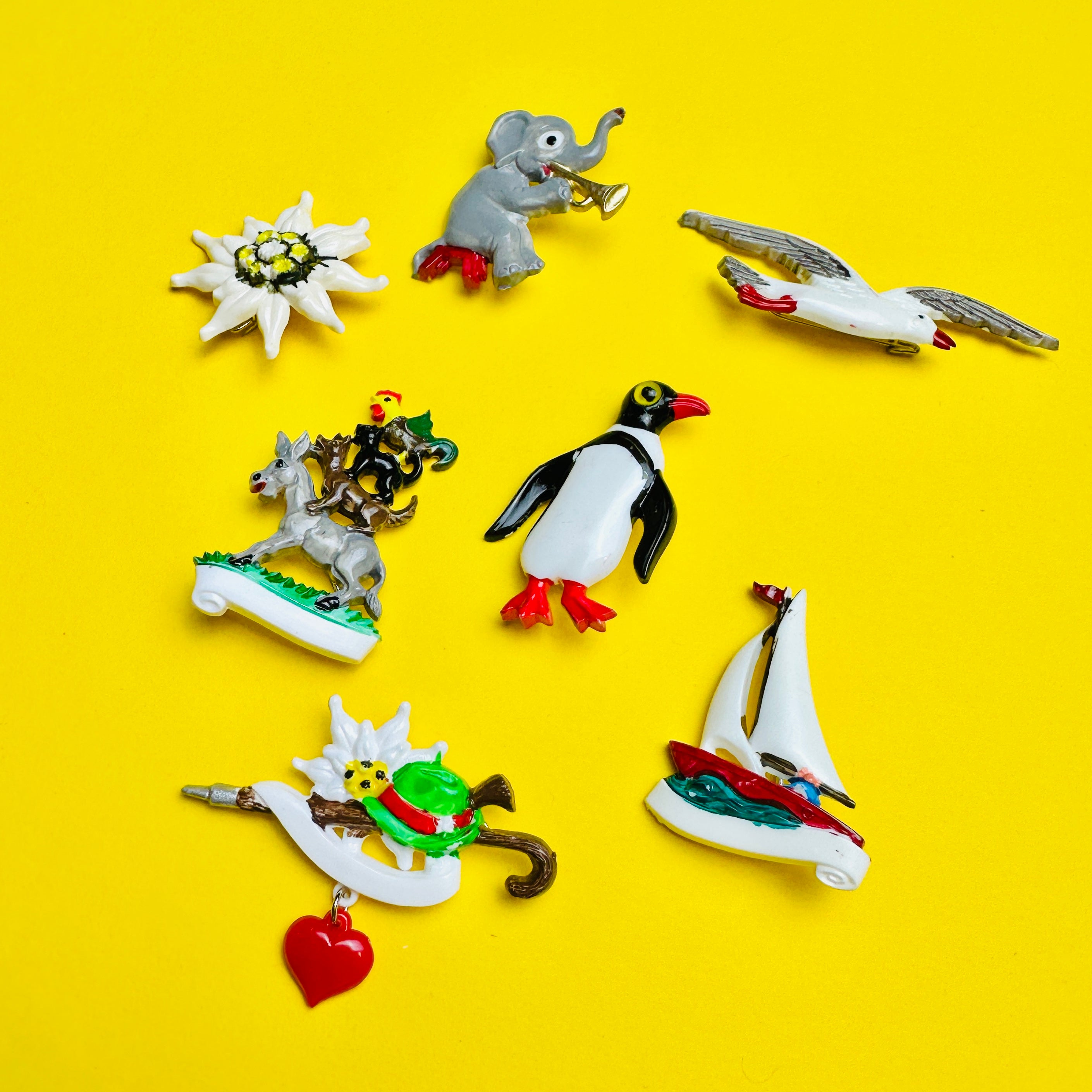 Hand Print. Pin Vintage hand-paint pin (Available in 9 styles)
