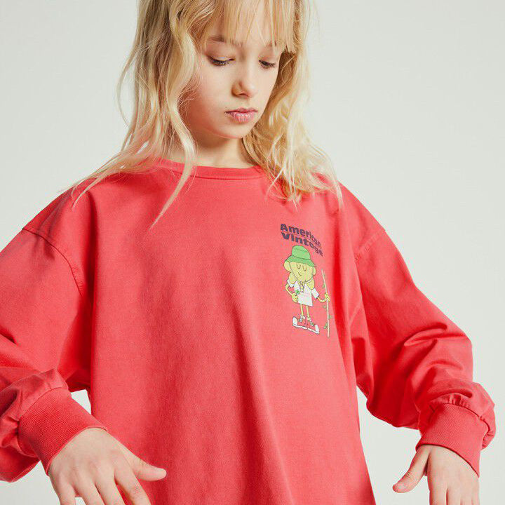 KID'S T-SHIRT FIZVALLEY - VINTAGE RASPBERRY