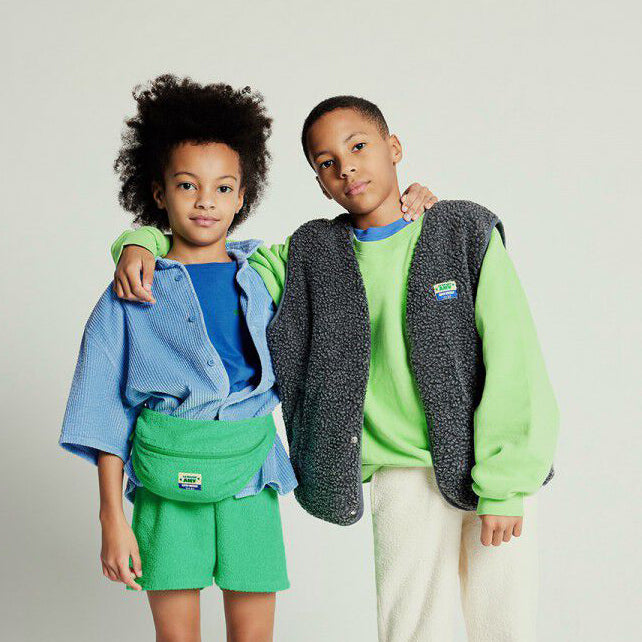 KID'S JACKET HOKTOWN WITH BUTTONS - MELANGE CHARCOAL