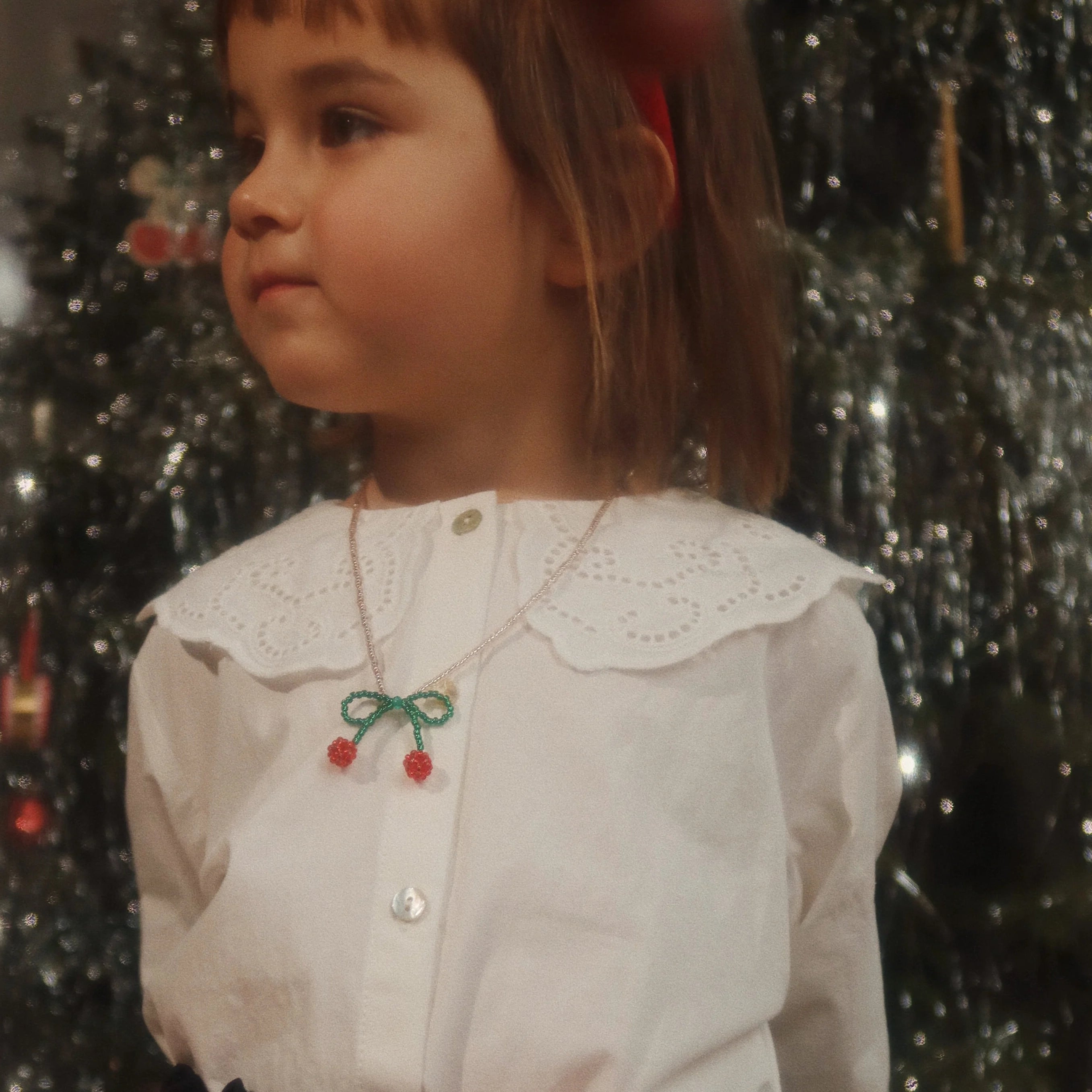 PEARLY NECKLACE & BRACELET SET - Cherry