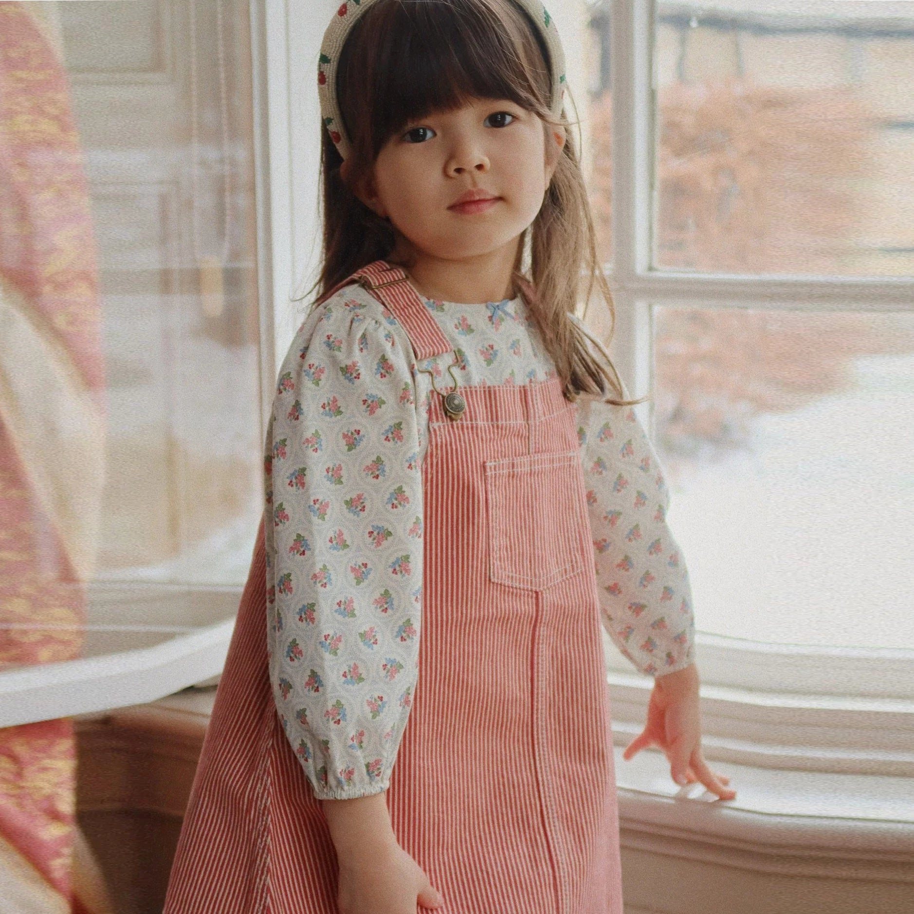 LUC SPENCER DRESS - MILK ROUGE STRIPE