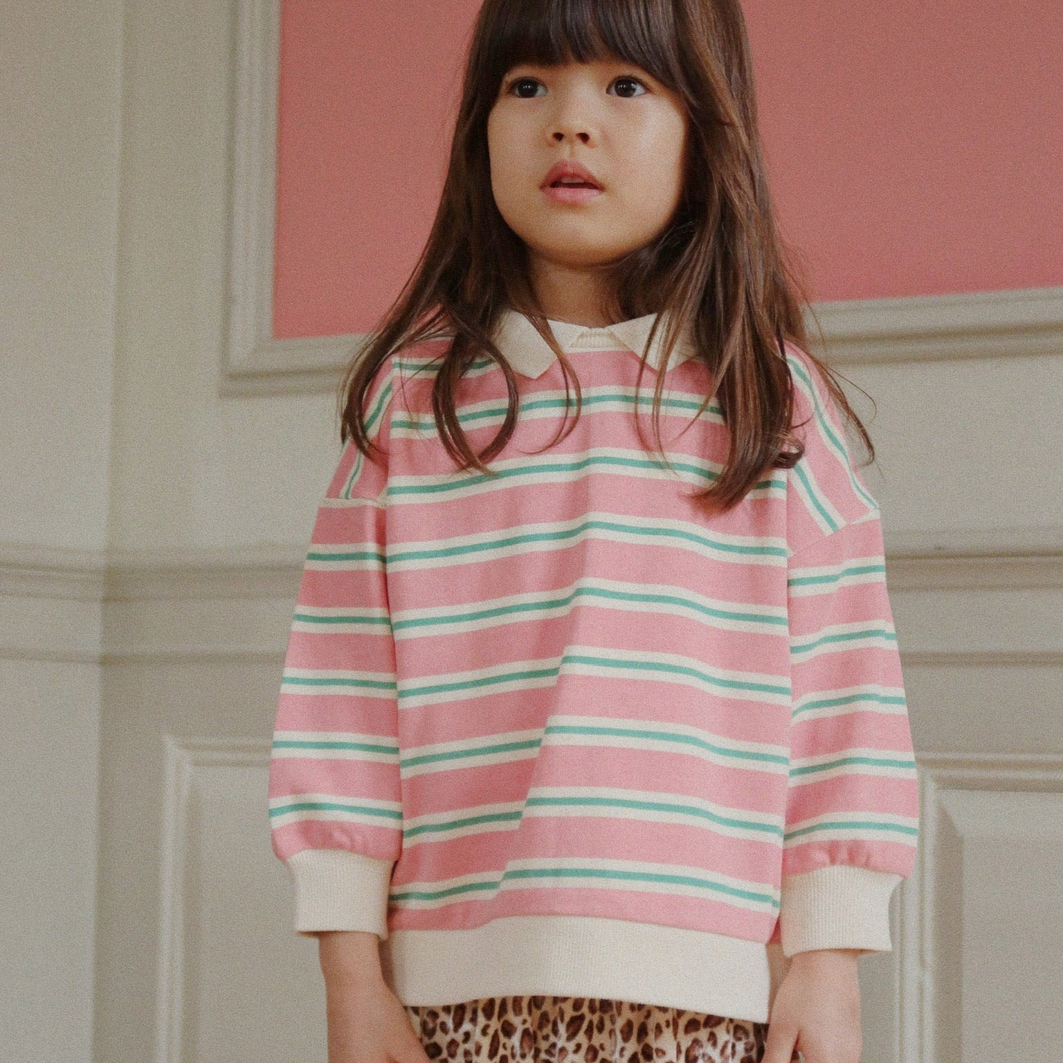 SPOTTY LS POLO - BLUSH BOUND STRIPE