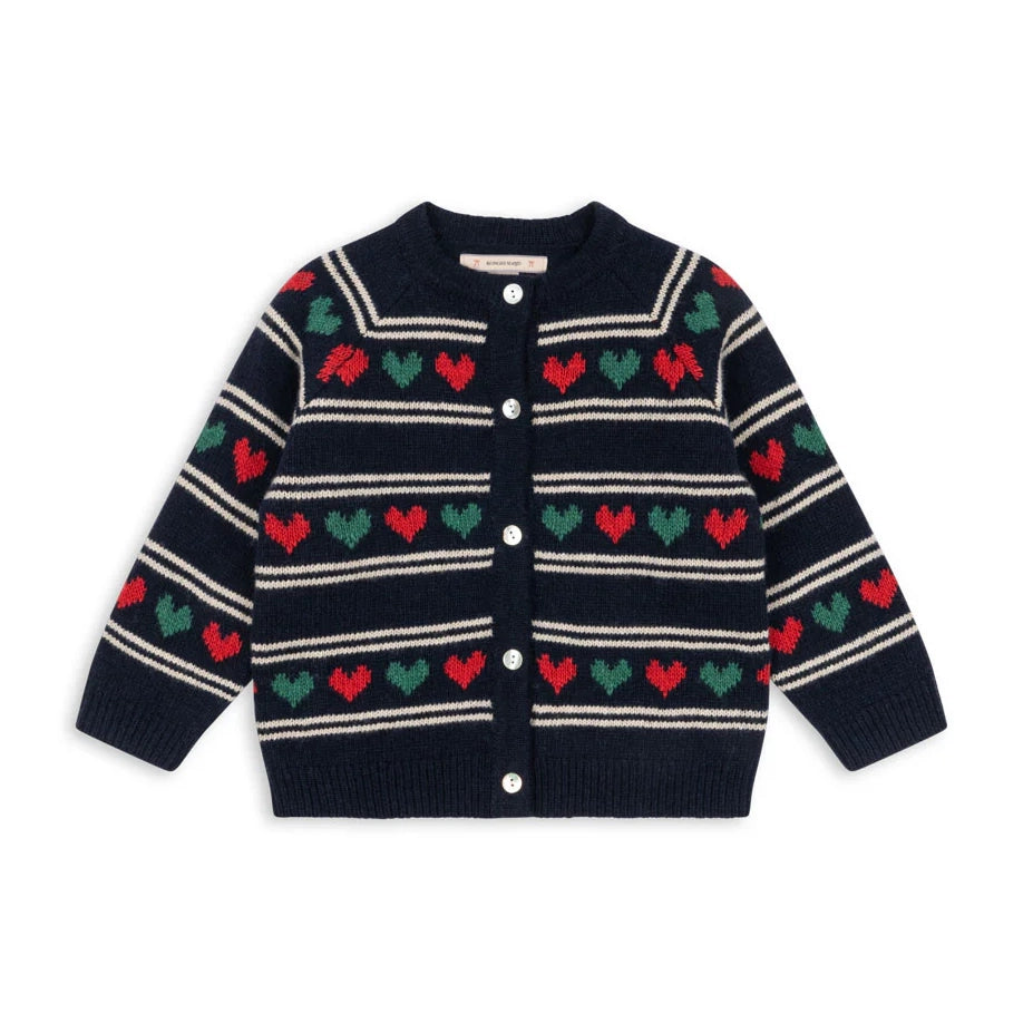 BELOU KNIT COLLAR CARDIGAN - HEART