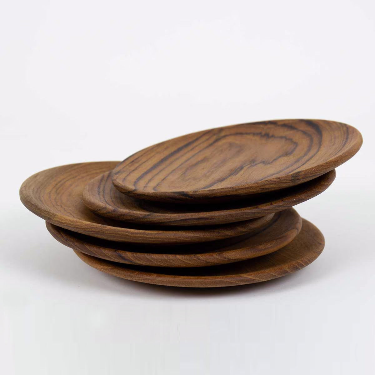 Small teak round plate