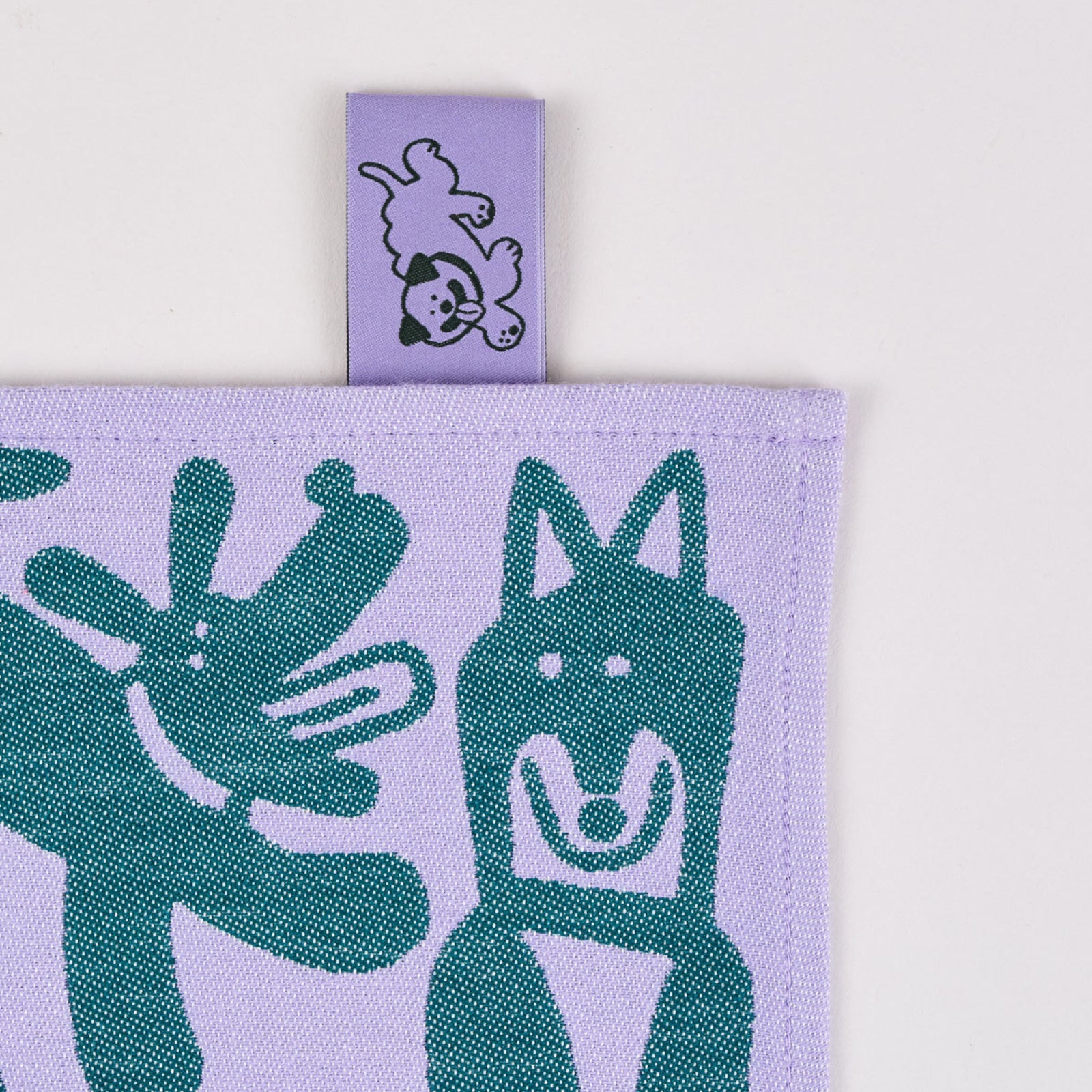 'Dogs Day Out' Tea Towel - Lilac/Green