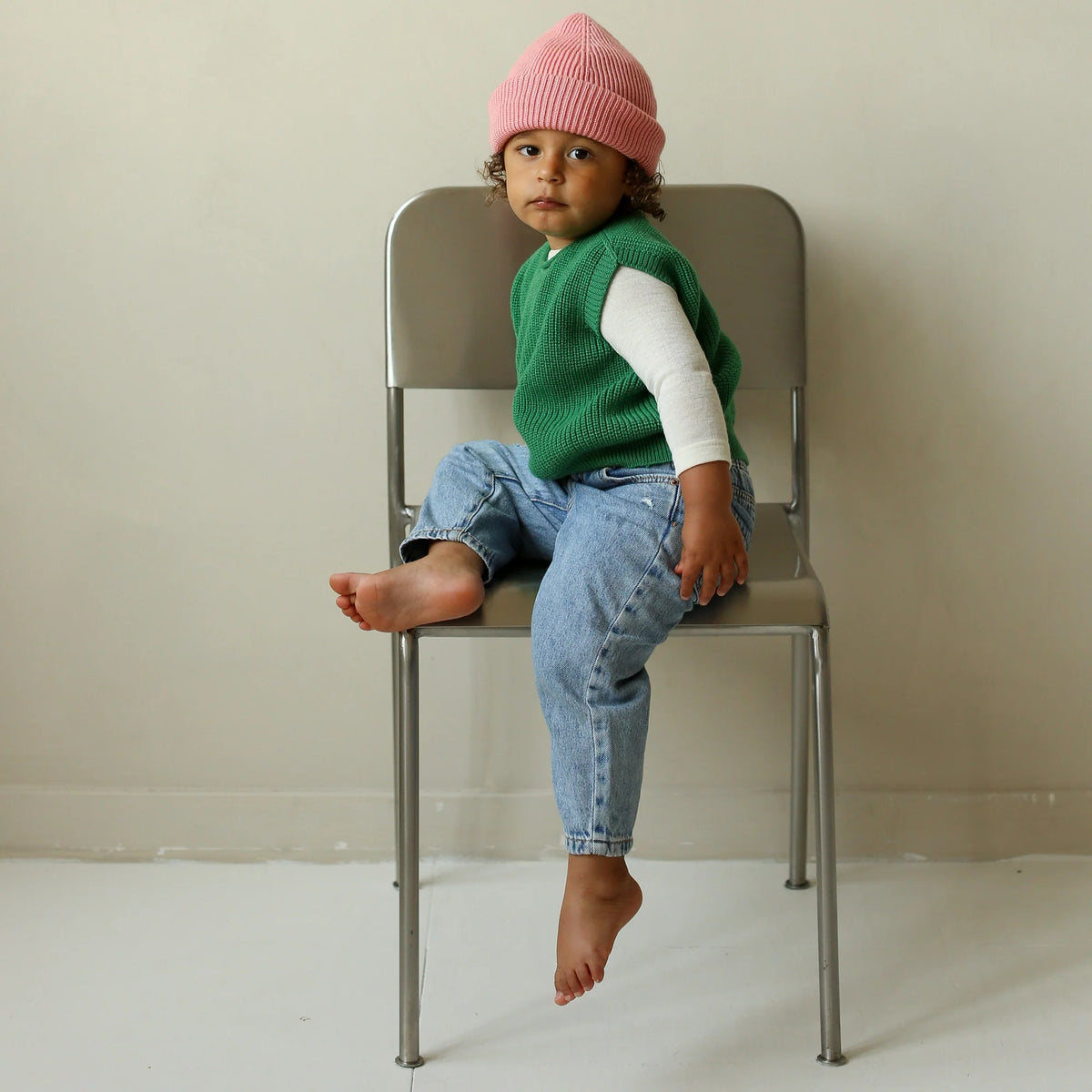 KIDS Harvey Merino Vest - Grass
