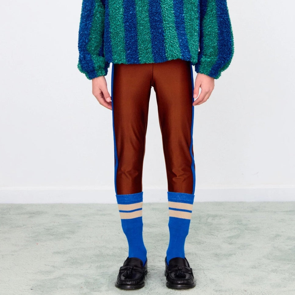 TINY LOGO SHINY LEGGINGS - CHESTNUT