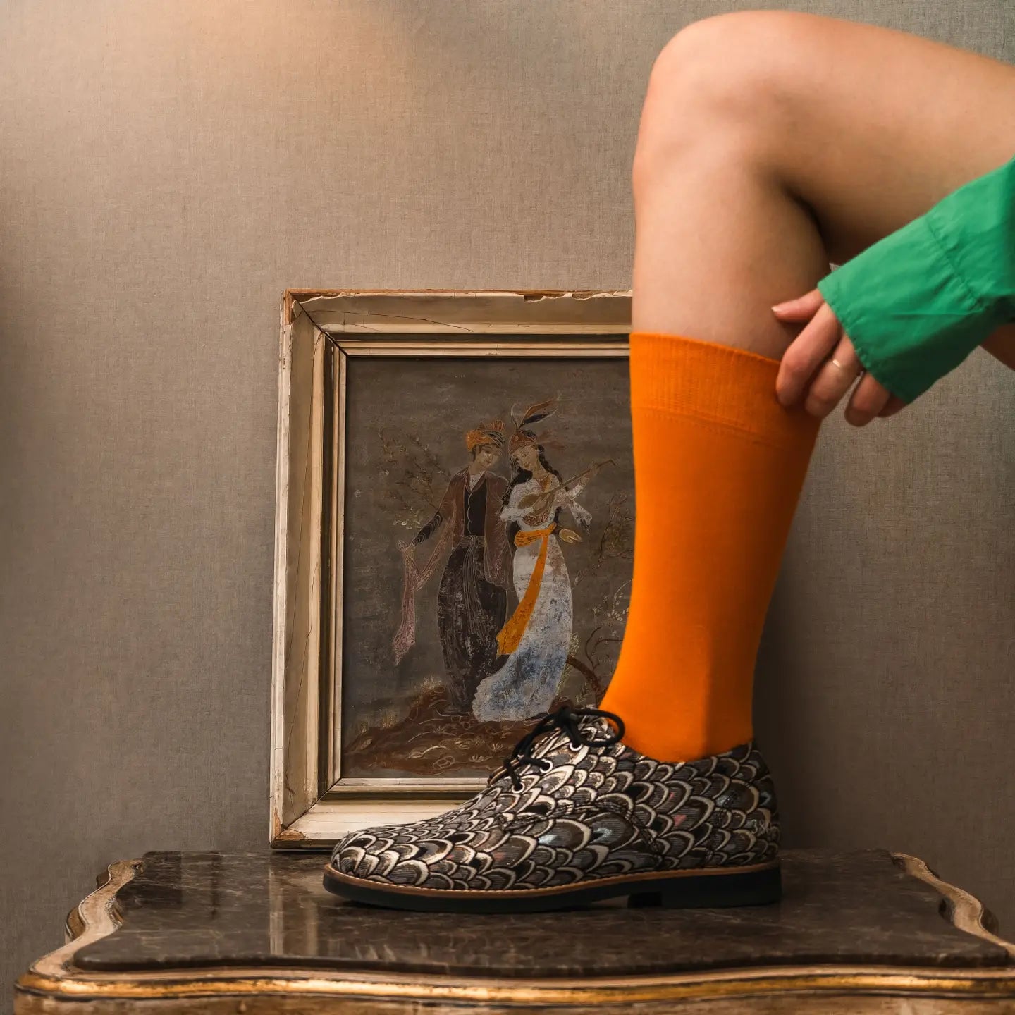 Organic Solid Socks - Orange