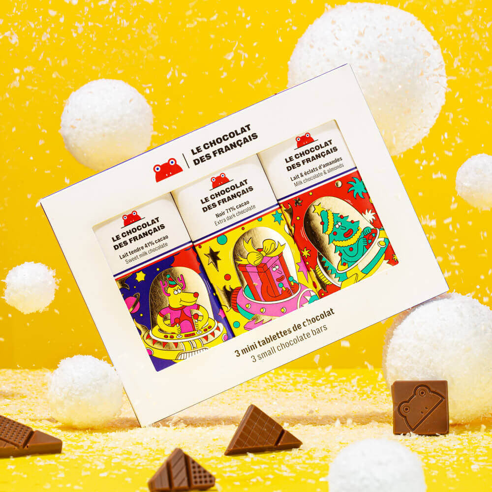 Christmas box: 3 small chocolate bars