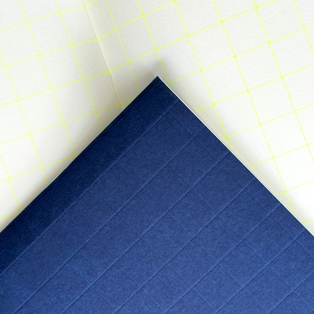 Premium Deep Denim Grid Notebook