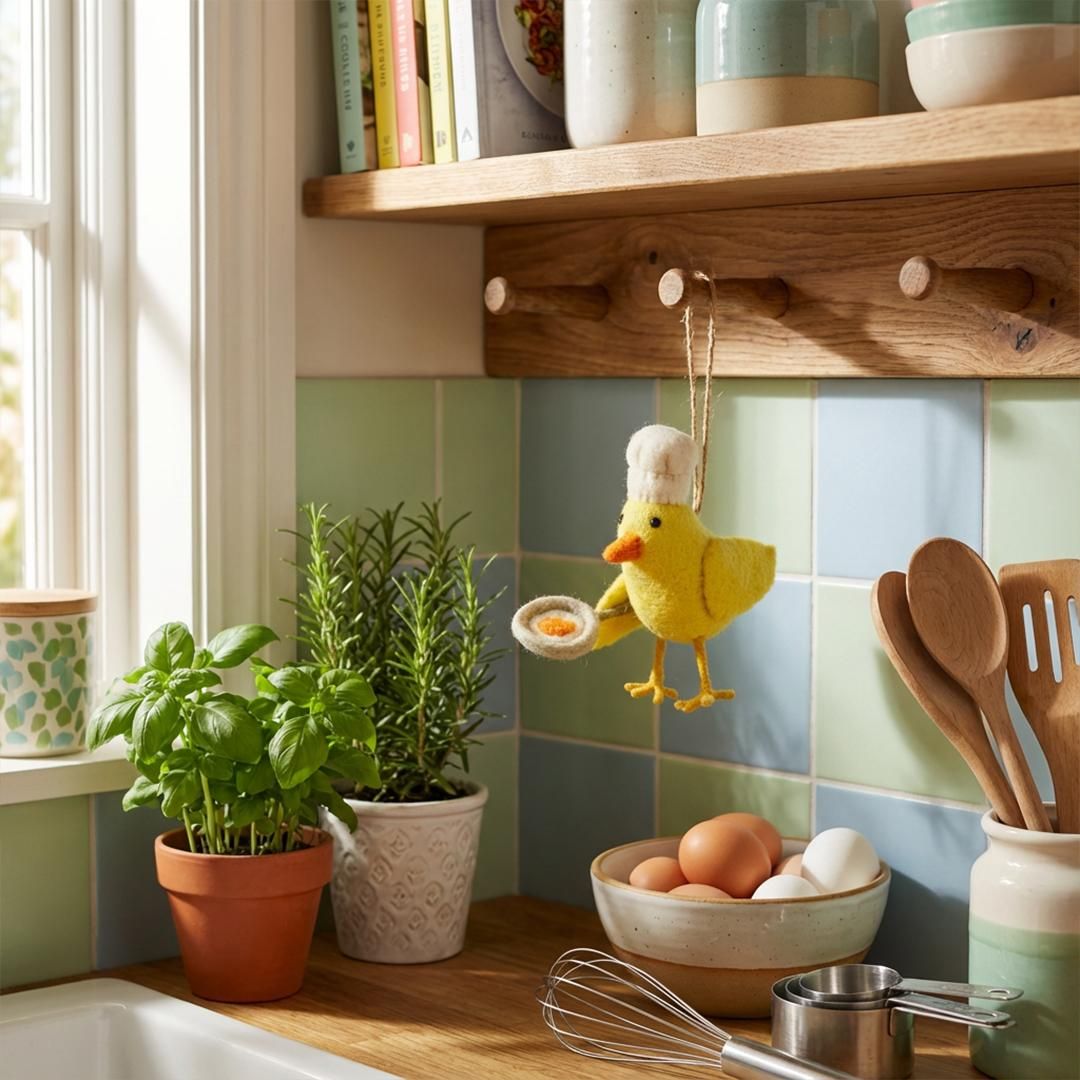 Handmade Chick Norris Easter Hanging Felt