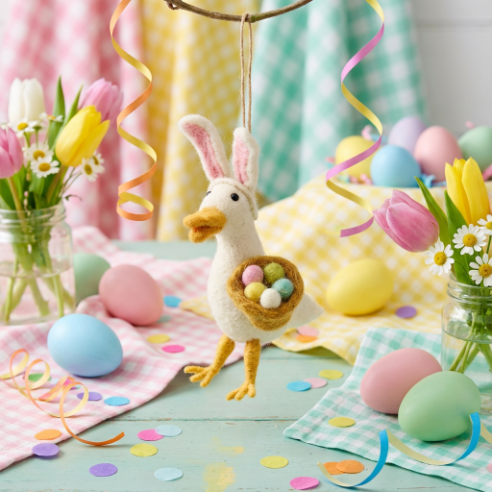 Handmade Gertrude the Easter Goose Hanging Felt