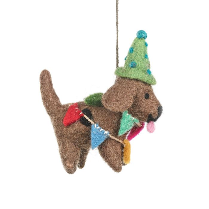 Handmade Party Pooch Dog Hanging Felt