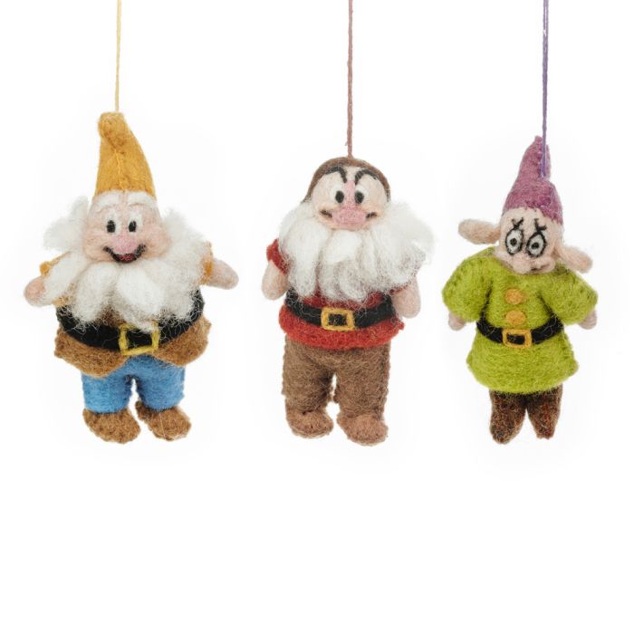 Handmade Felt Grumpy the Dwarf Hanging Fairytale Decoration