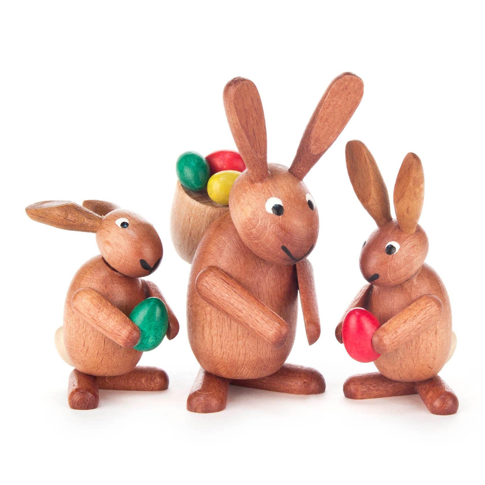 Wooden rabbits trio