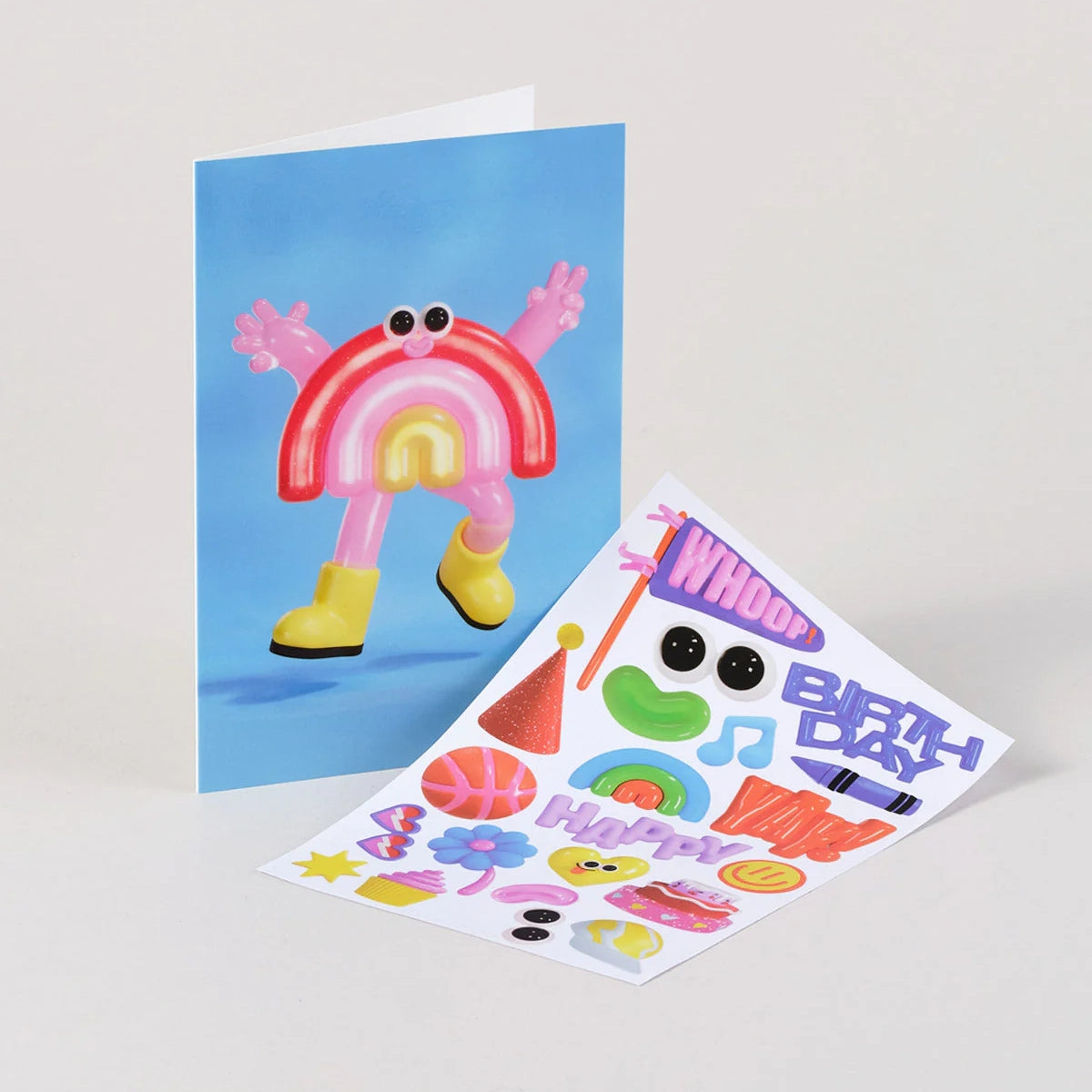 Rainbow Kids Sticker Card