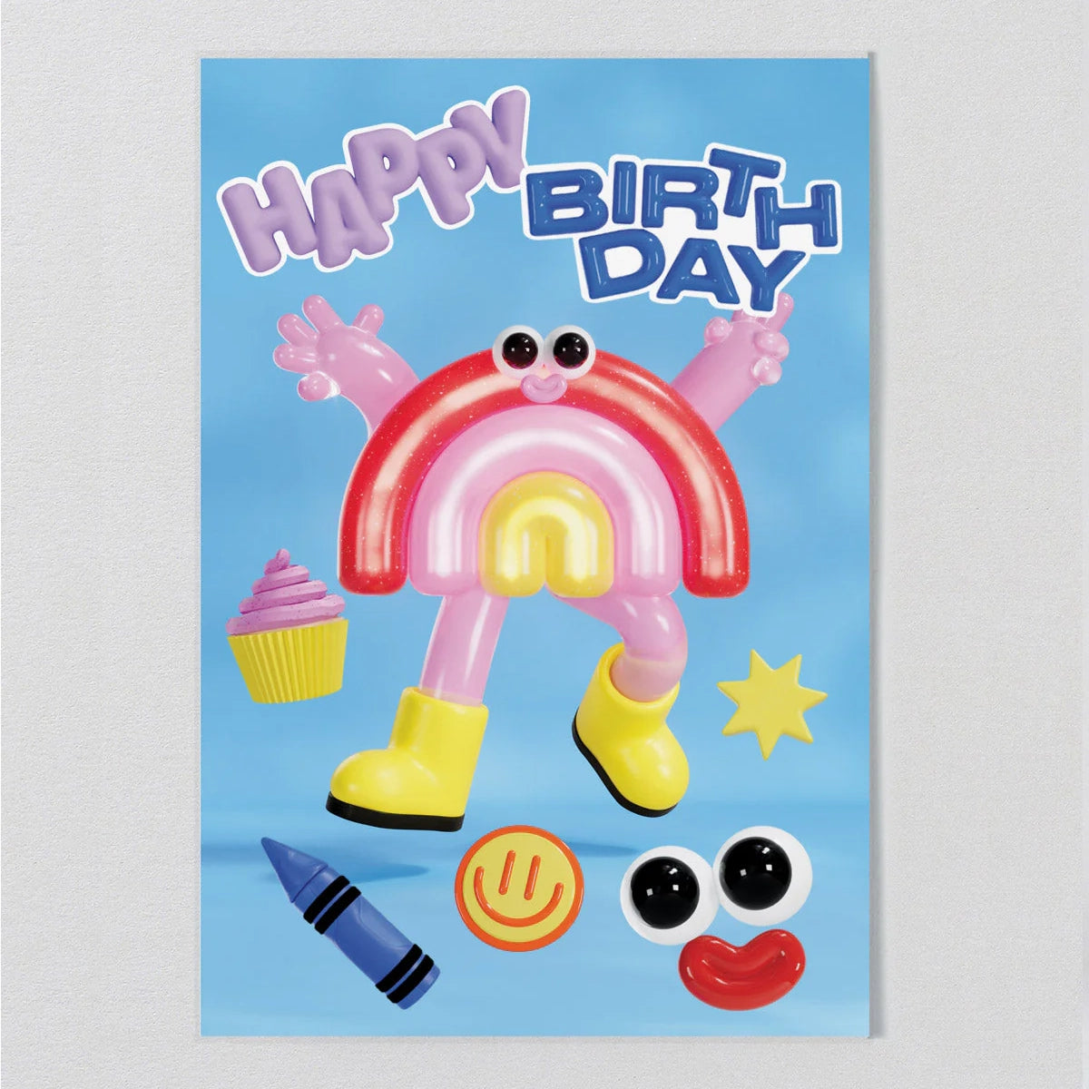 Rainbow Kids Sticker Card