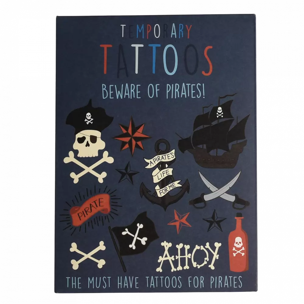 Beware Of Pirates Temporary Tattoos (2 Sheets)