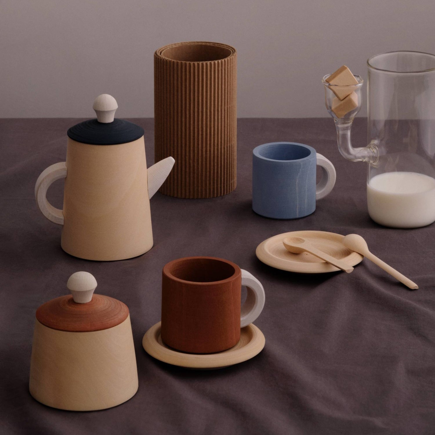 Terra & Blue Tea Set