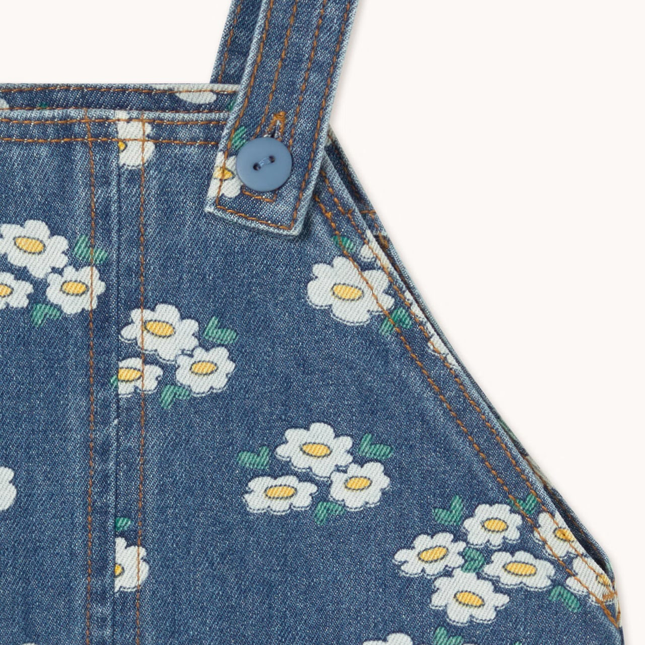 BLOSSOMS DENIM SHORT DUNGAREE